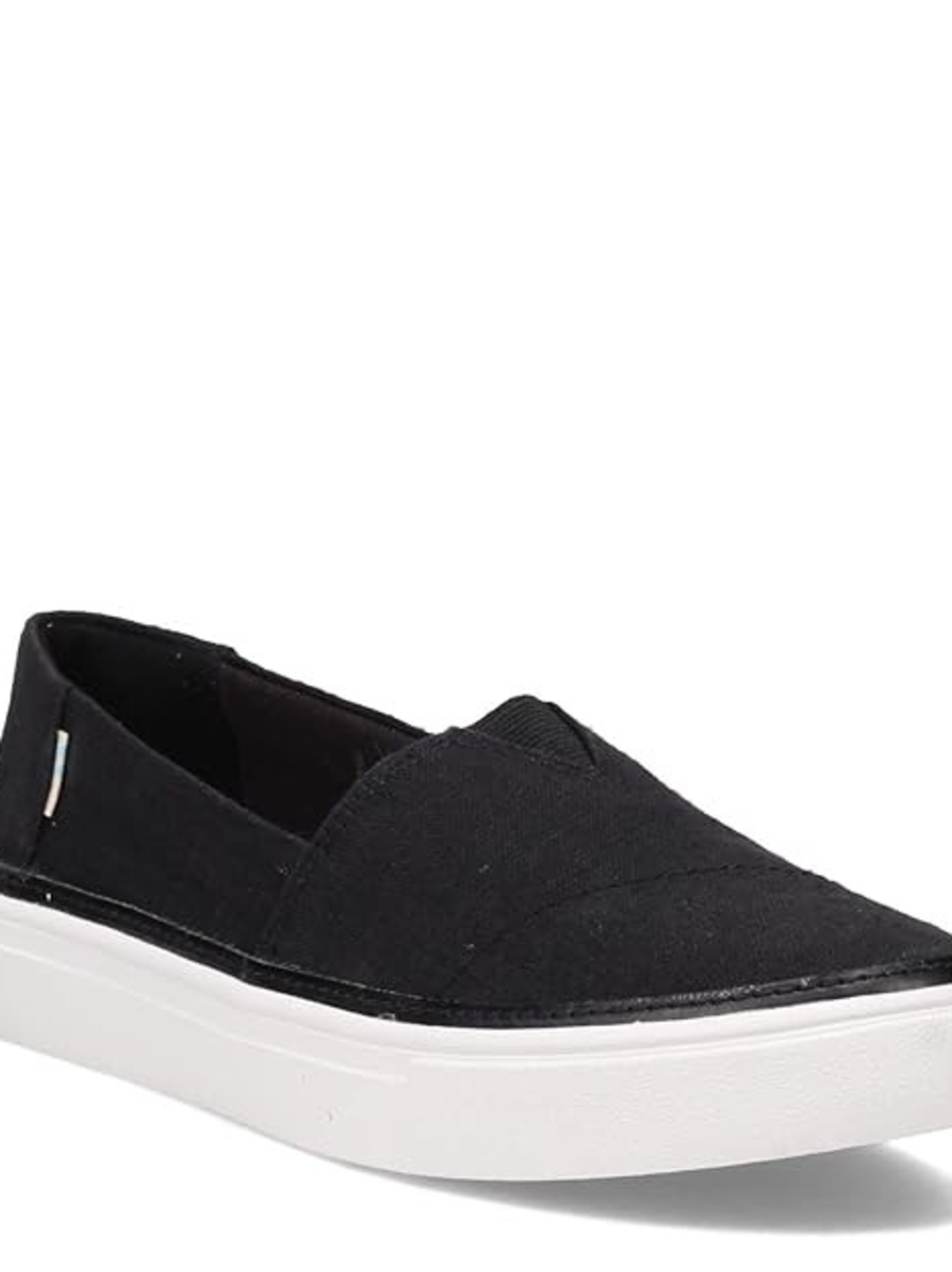 TOMS Orthopedic Black Slip-On Canvas Platform Sneakers for Women